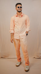 Peach Ombre Shirt and Pants Co-Ord set