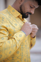 Mustard Yellow Pathani Kurta