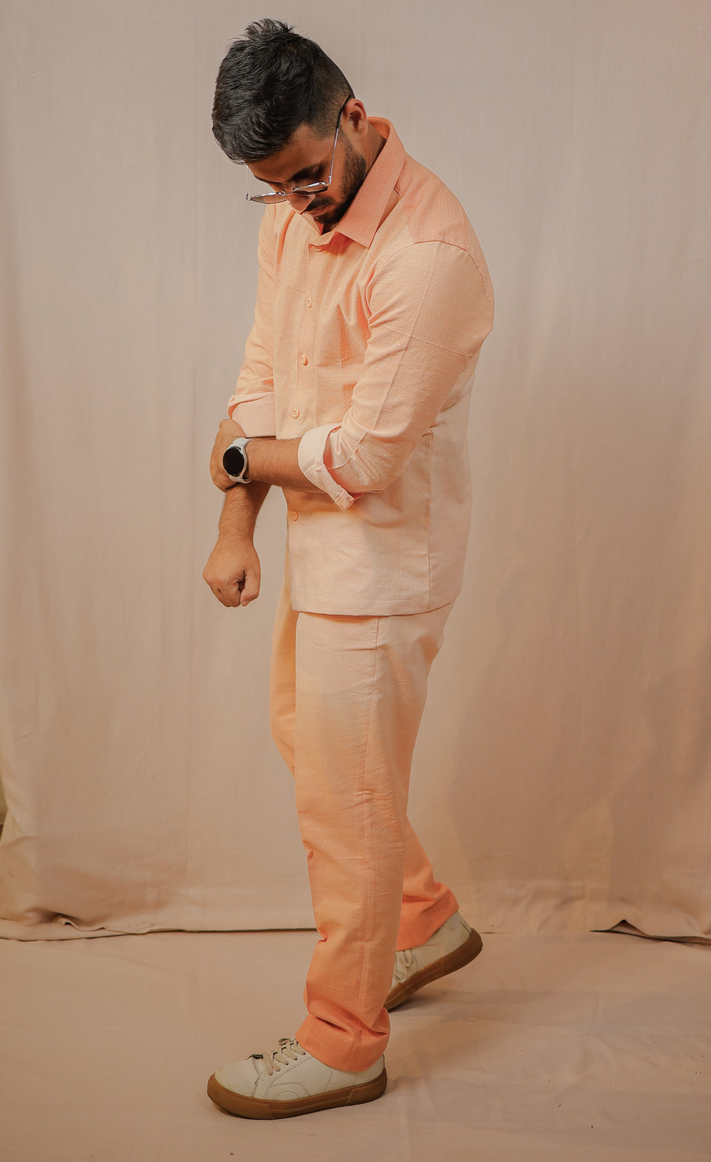 Peach Ombre Shirt and Pants Co-Ord set