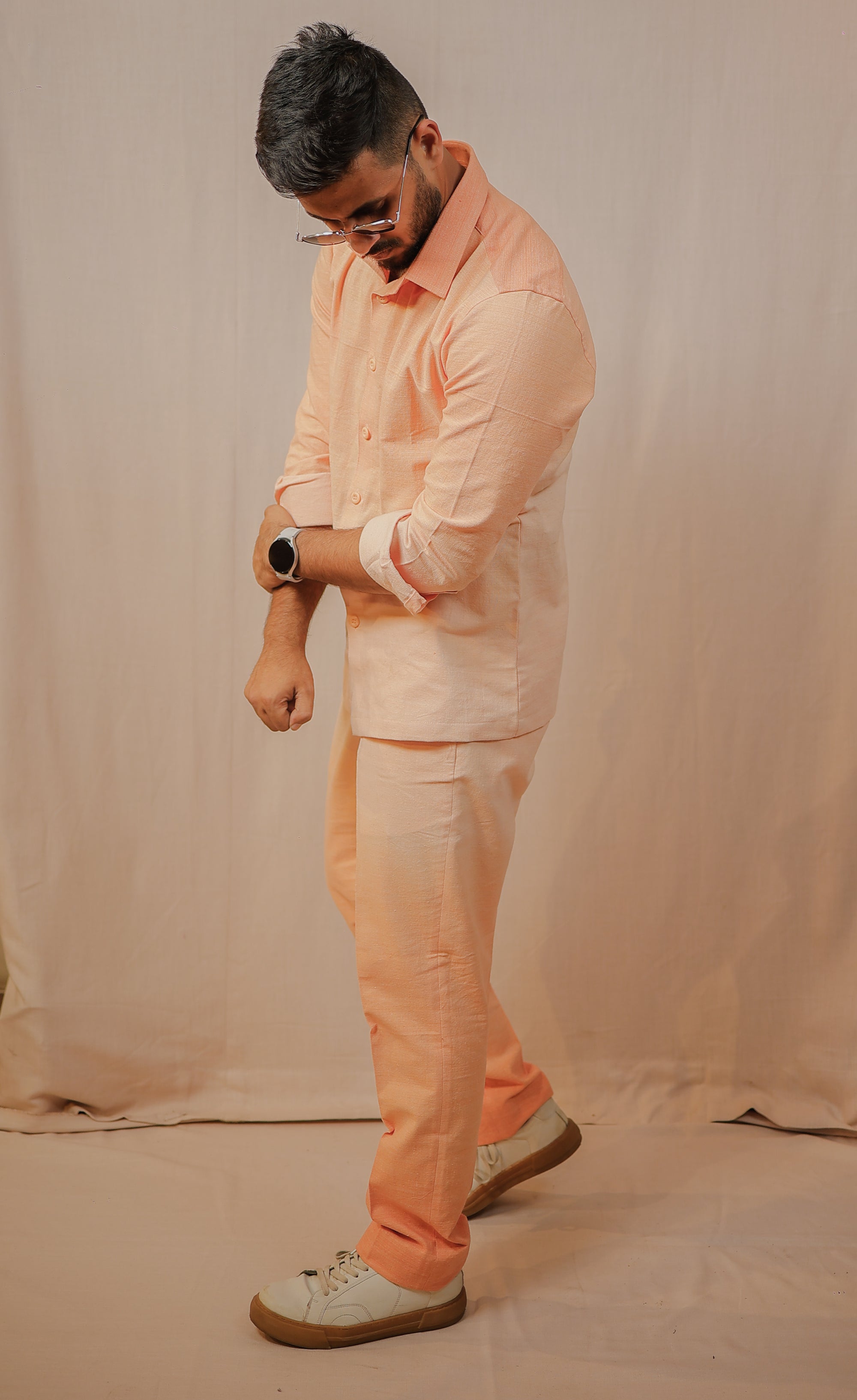 Peach Ombre Shirt and Pants Co-Ord set