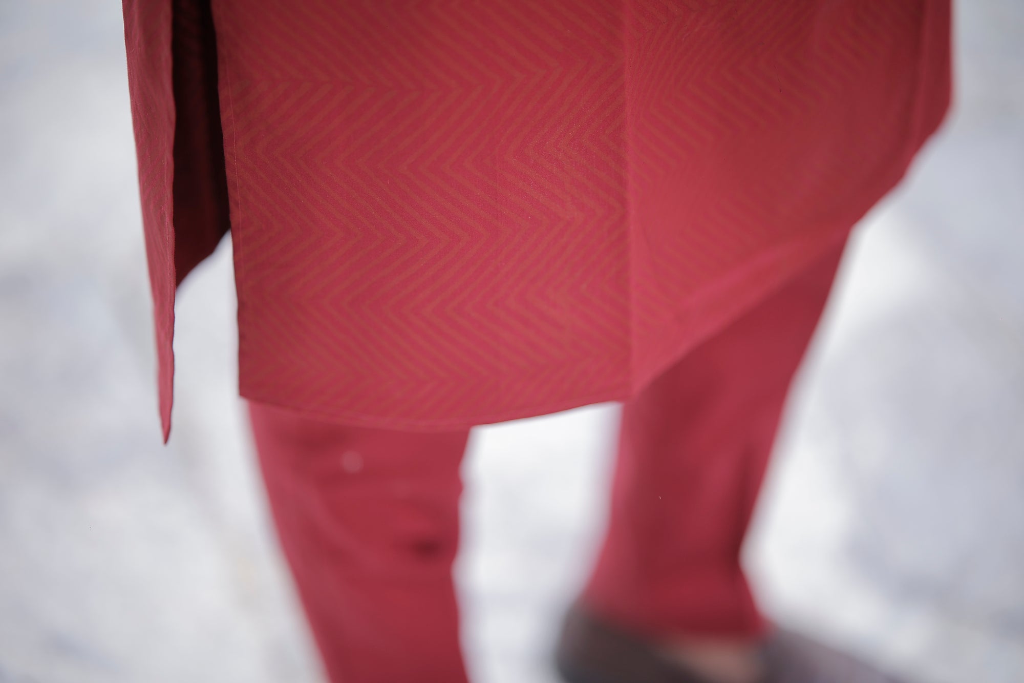 Maroon Self Printed Kurta & Trouser Set