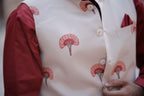 Maroon & Beidge 3 Piece Kurta Jacket Set