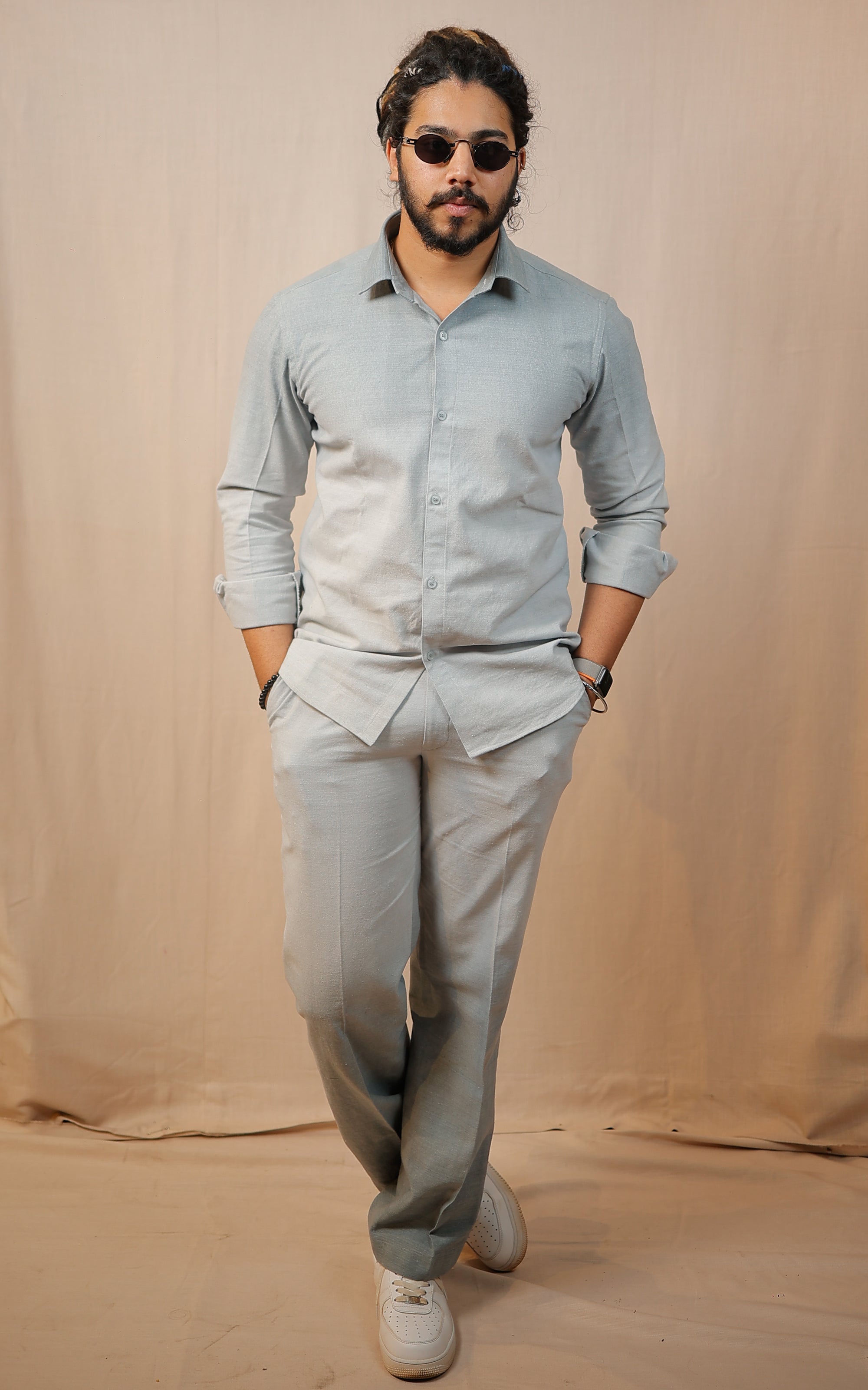 Gray Ombre shirt and pants Co-Ord set