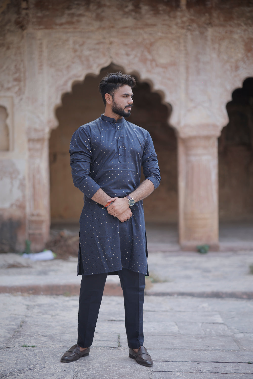 Mid Night Blue Kurta & Trouser Set