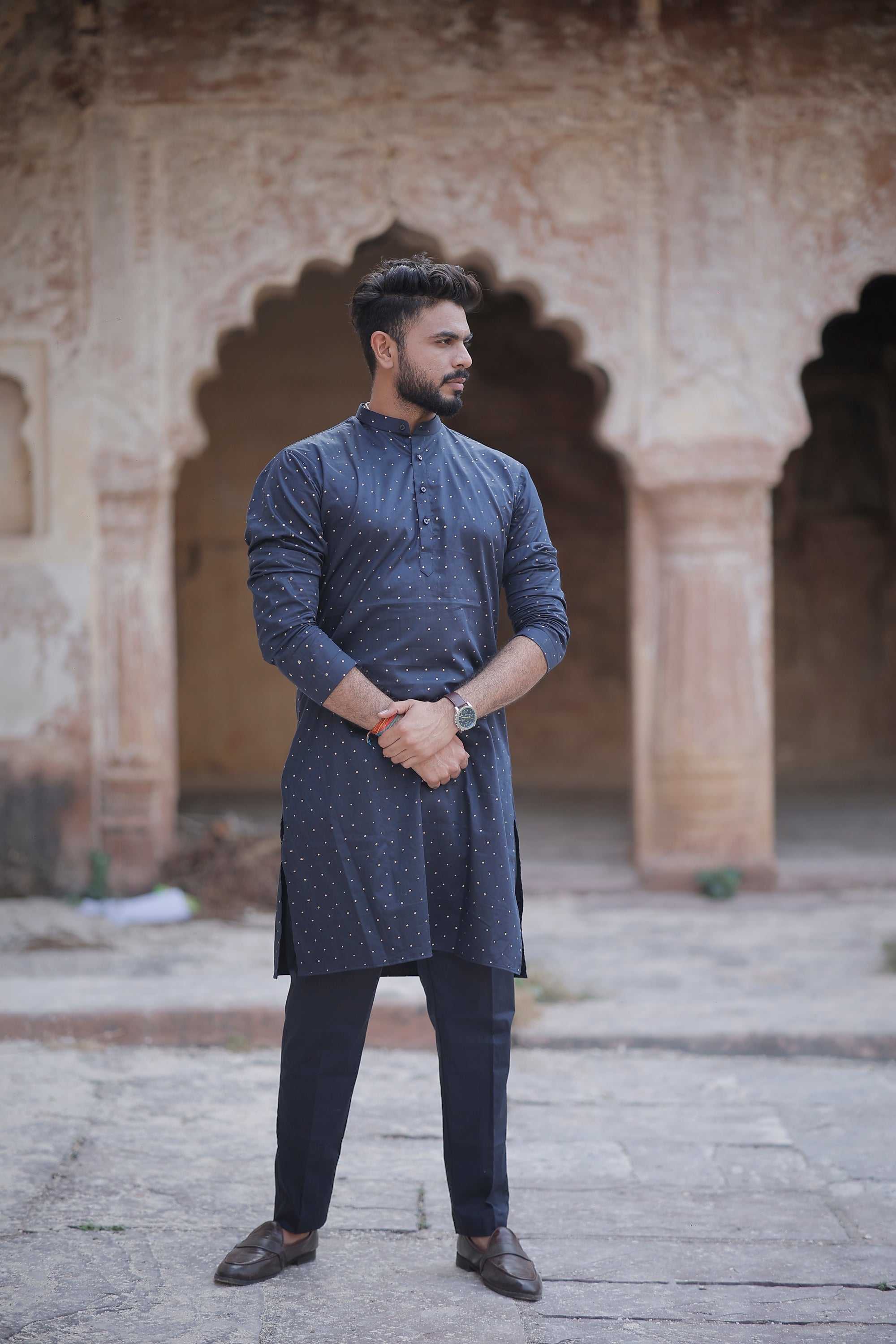 Mid Night Blue Kurta & Trouser Set