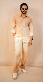 Mocha Brown Ombre Shirt with Pants Co-Ord set