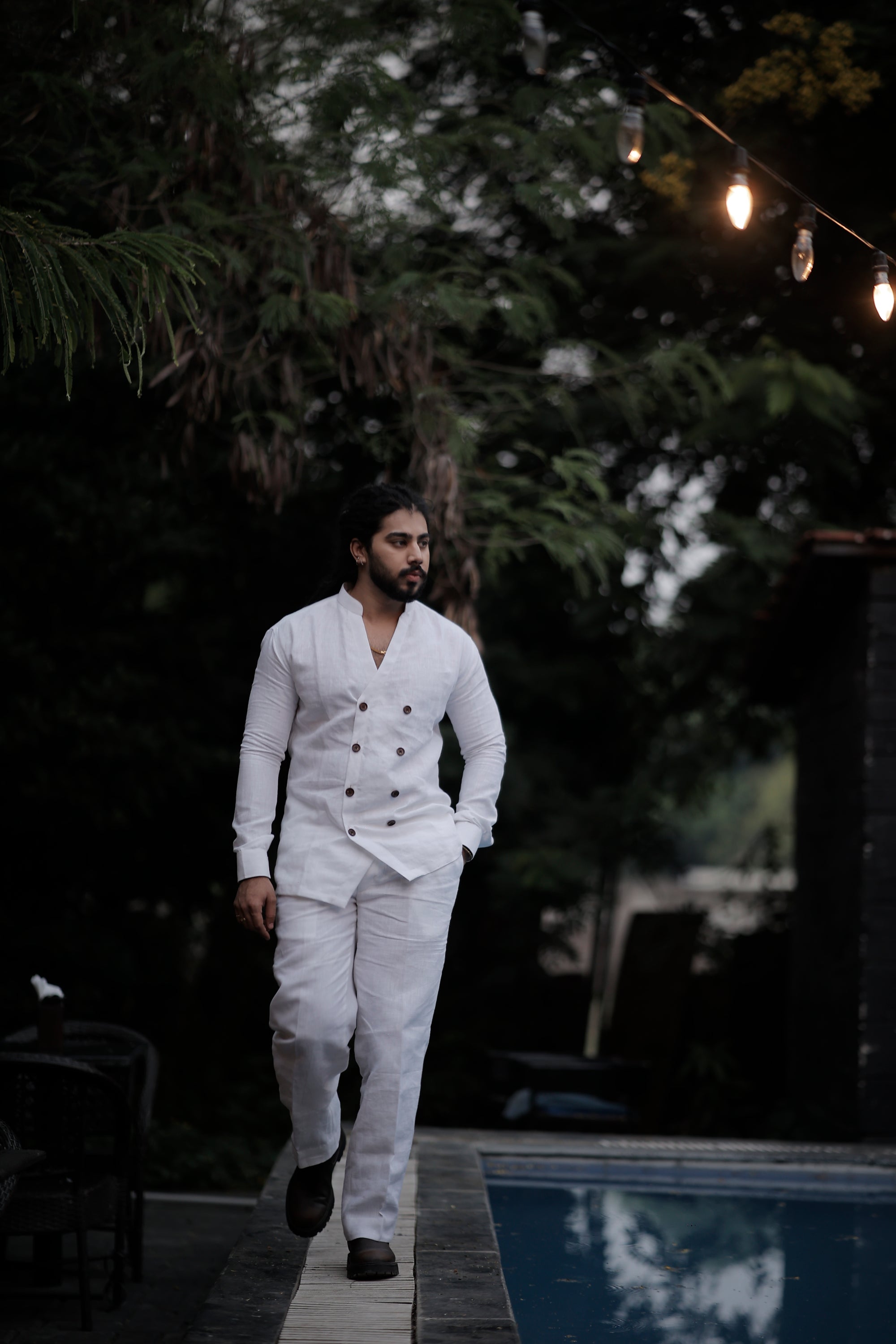 White Crest Linen CO-Ord Set