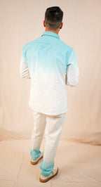White to Blue Ombre Shirt & Pants Co-Ord set