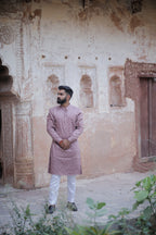 Onion Pink Pleated Kurta