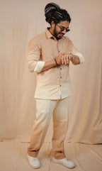 Mocha Brown Ombre Shirt with Pants Co-Ord set