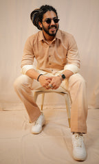 Mocha Brown Ombre Shirt with Pants Co-Ord set