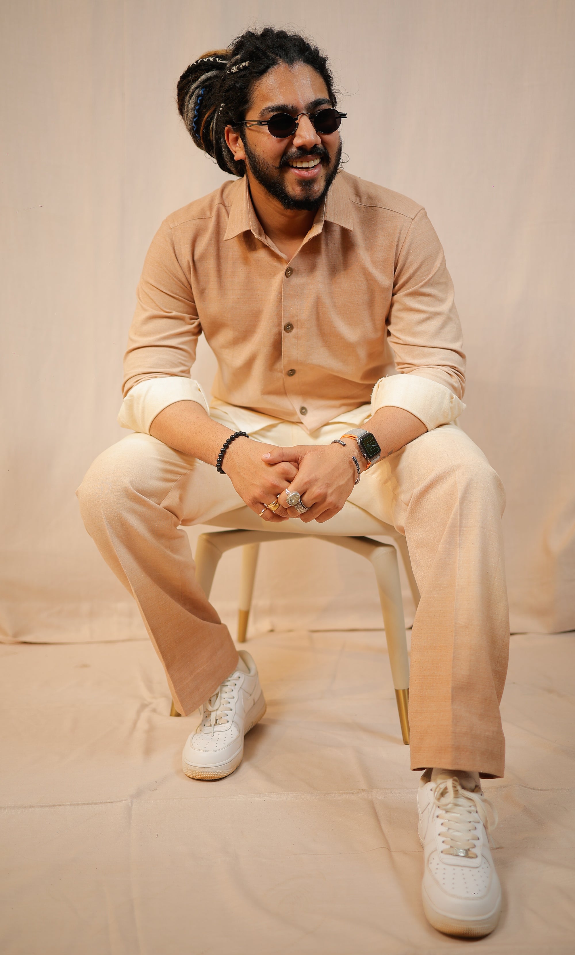Mocha Brown Ombre Shirt with Pants Co-Ord set