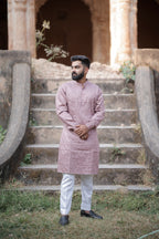 Onion Pink Pleated Kurta