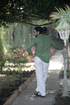 Green Paisley Hand Block Printed Cotton Shirt