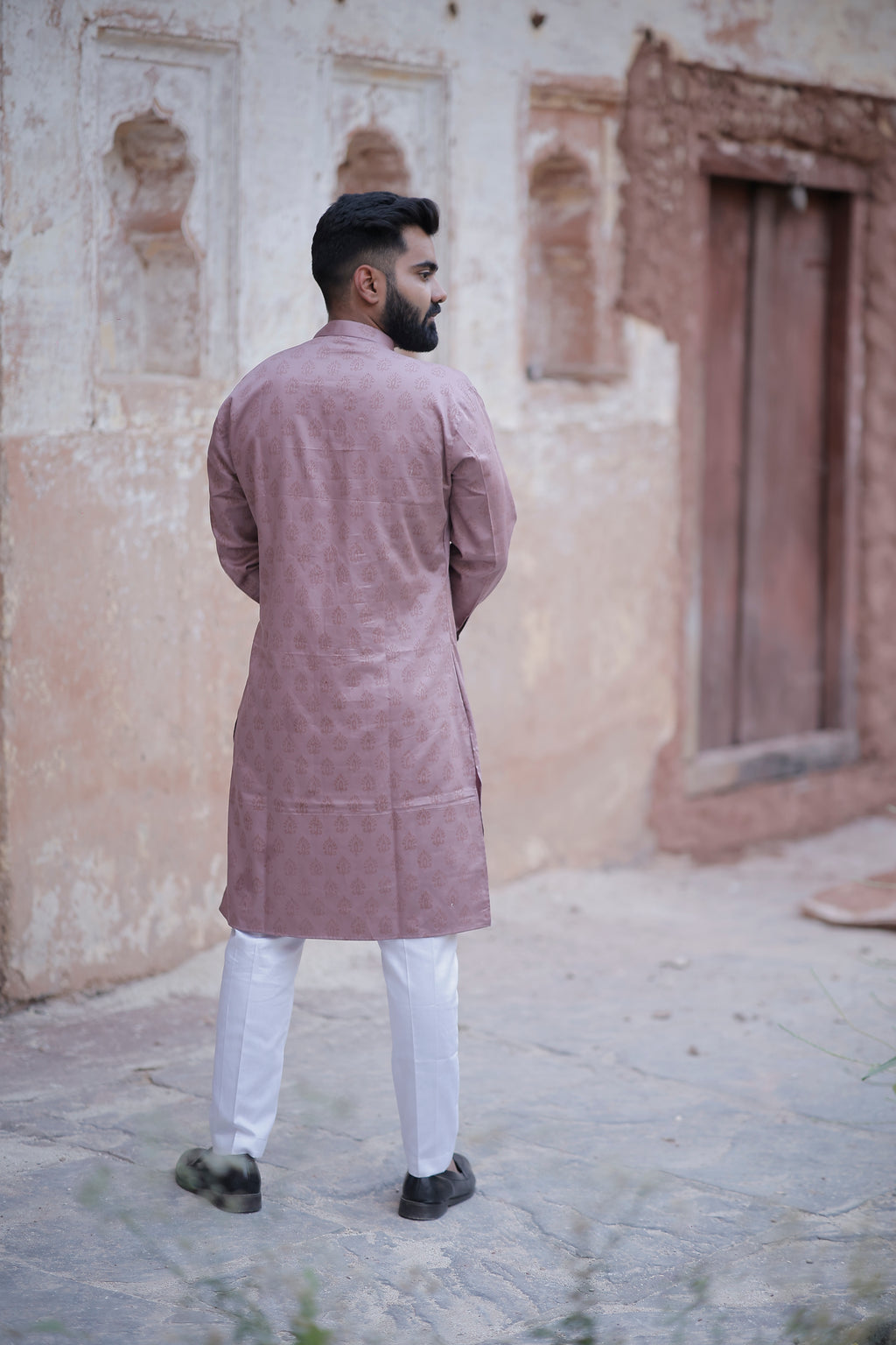 Onion Pink Pleated Kurta