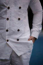 White Crest Linen CO-Ord Set