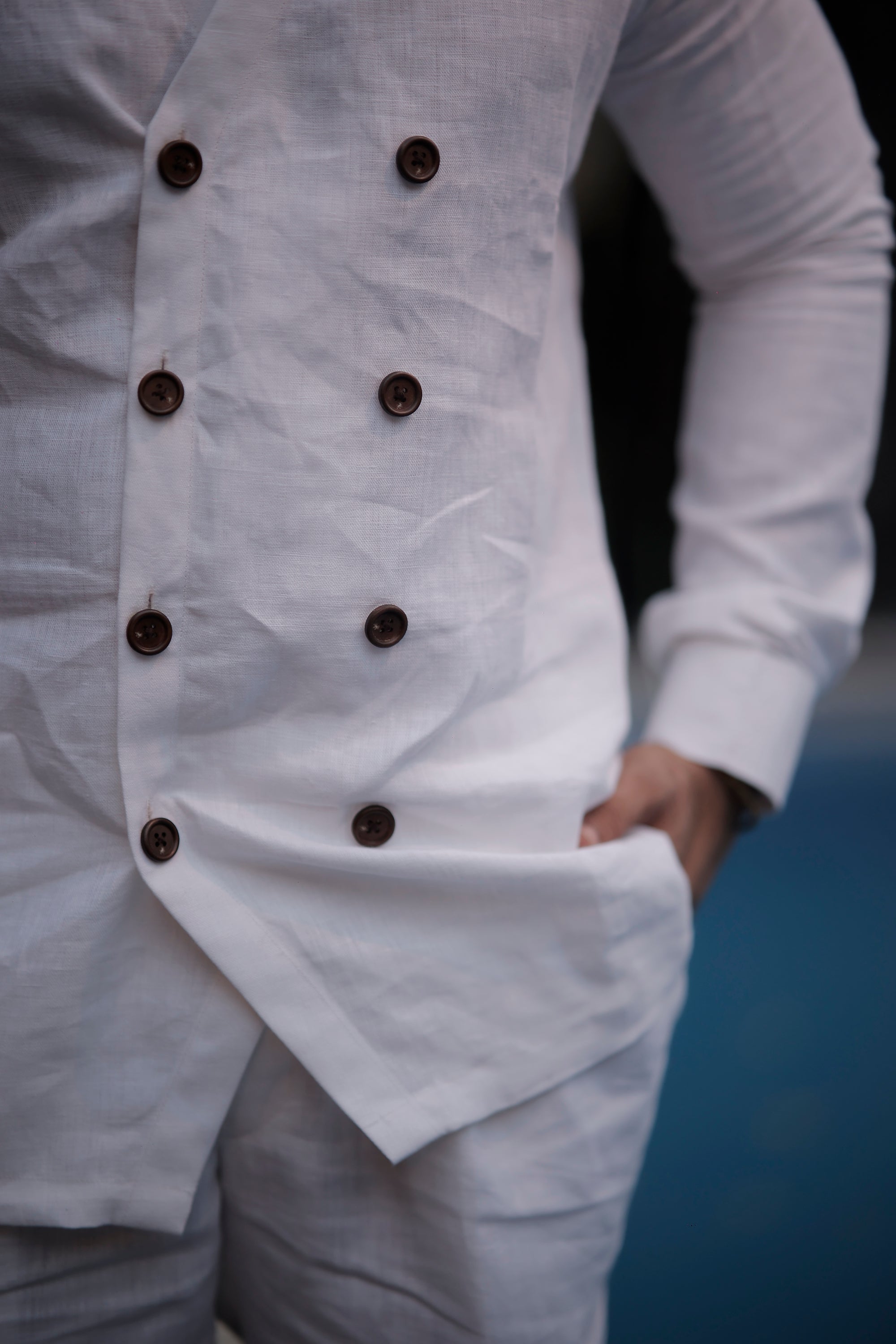 White Crest Linen CO-Ord Set