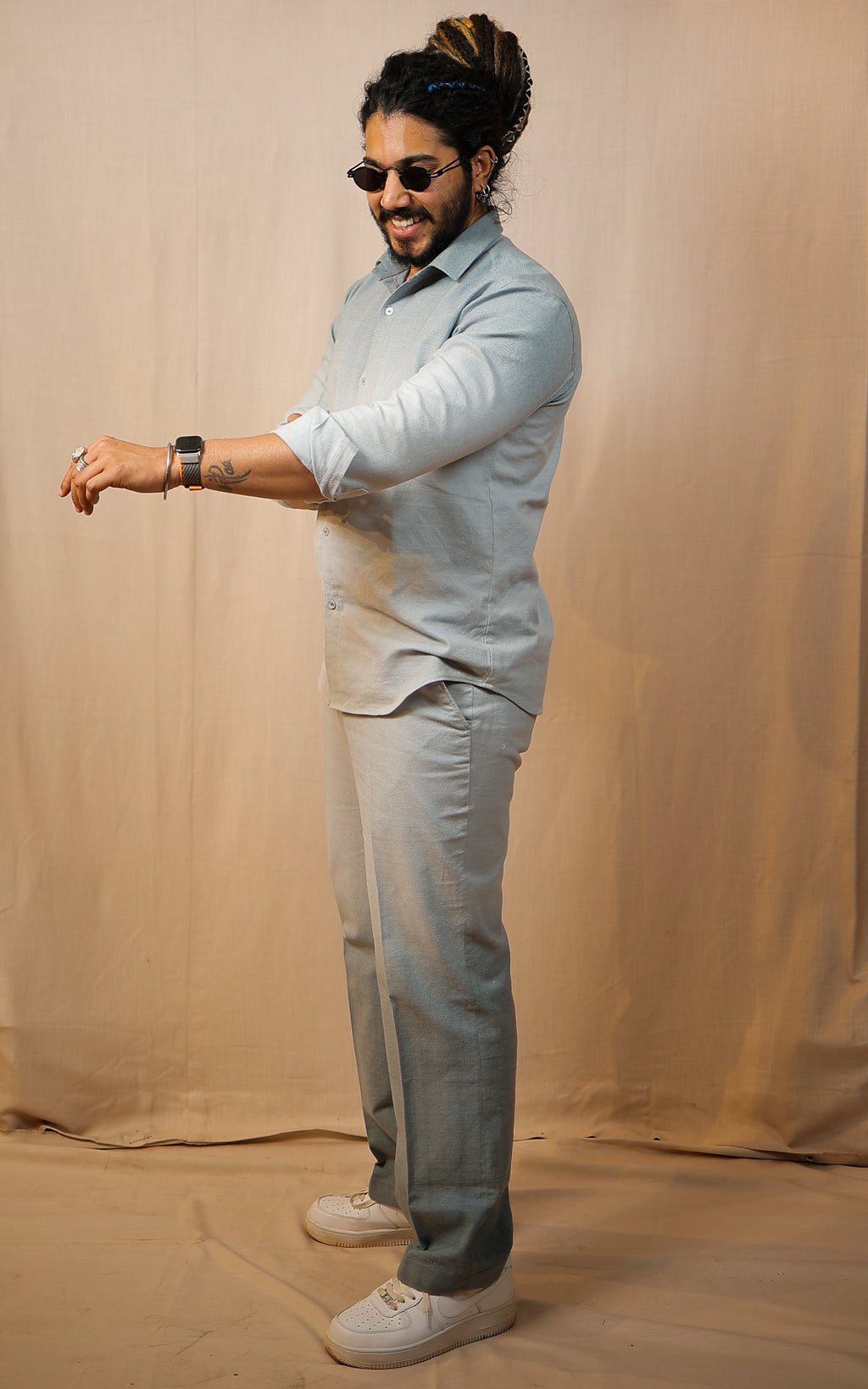Gray Ombre shirt and pants Co-Ord set