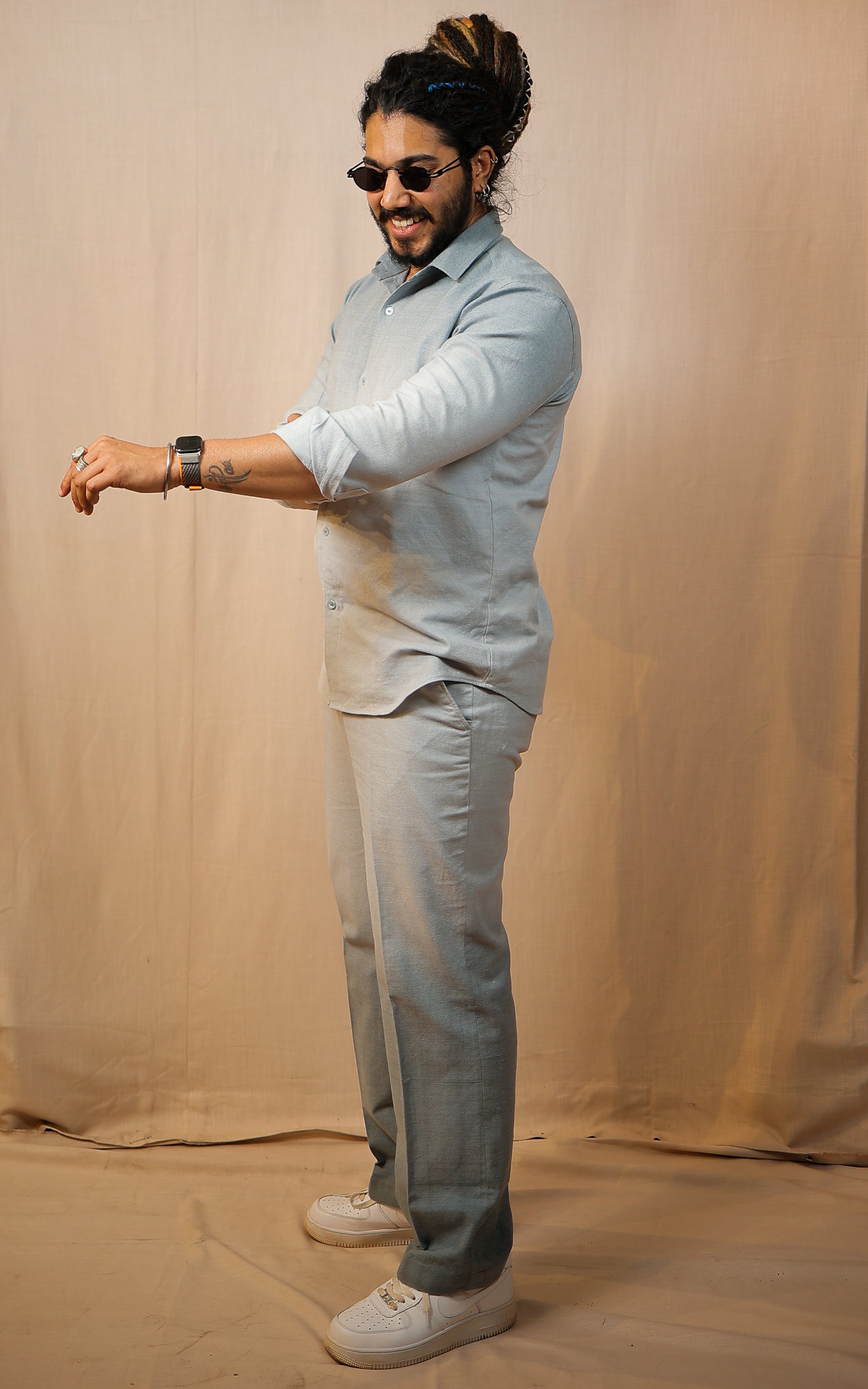Gray Ombre shirt and pants Co-Ord set