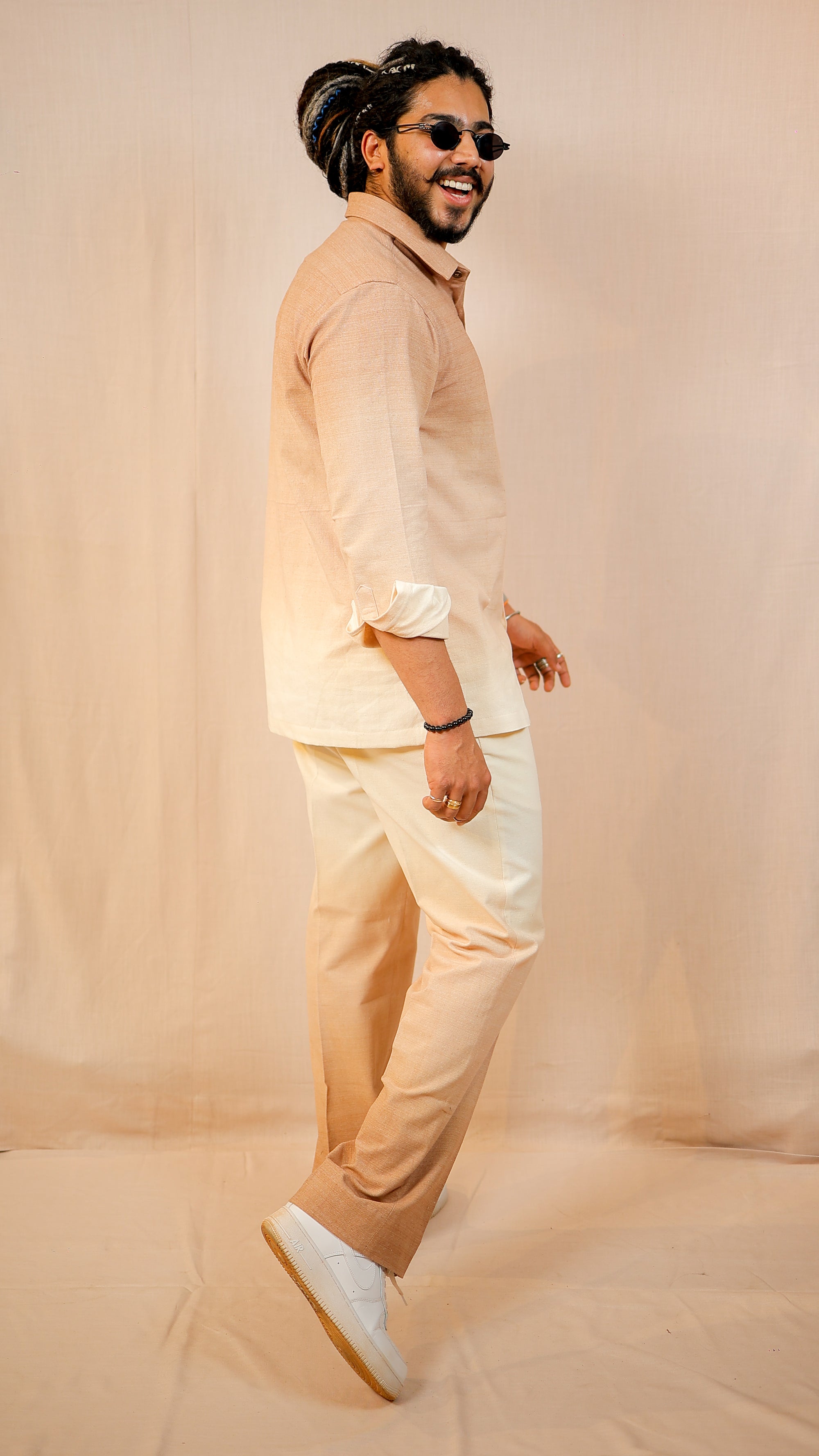 Mocha Brown Ombre Shirt with Pants Co-Ord set