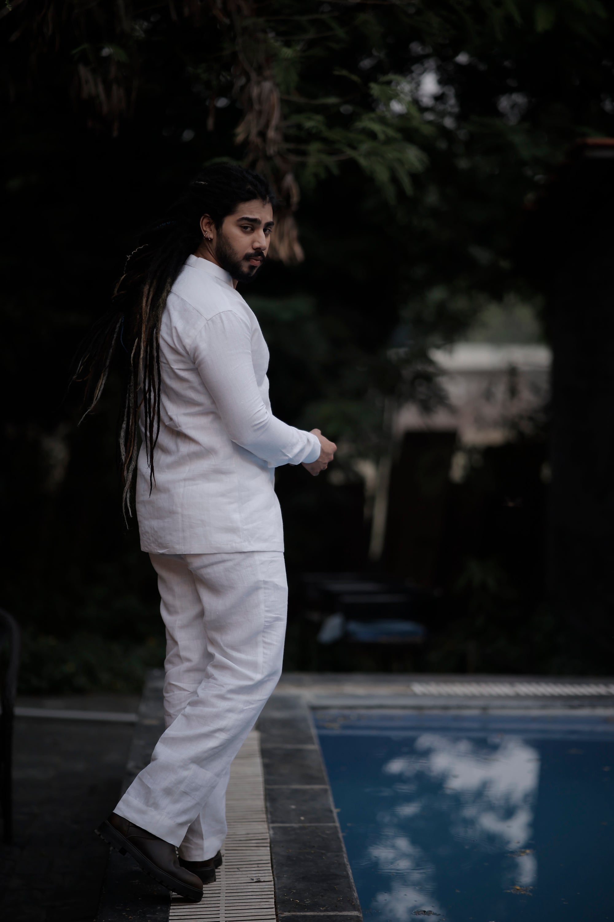 White Crest Linen CO-Ord Set