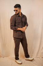 Brown Colour-Blocked Co-Ord set