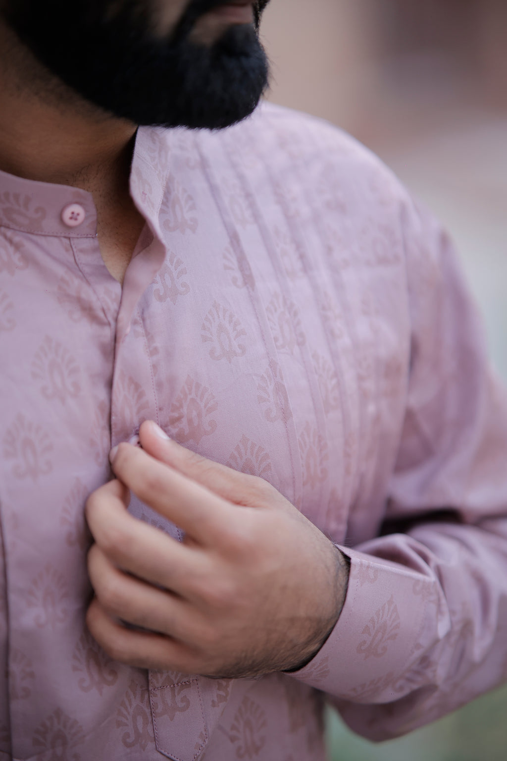 Onion Pink Pleated Kurta