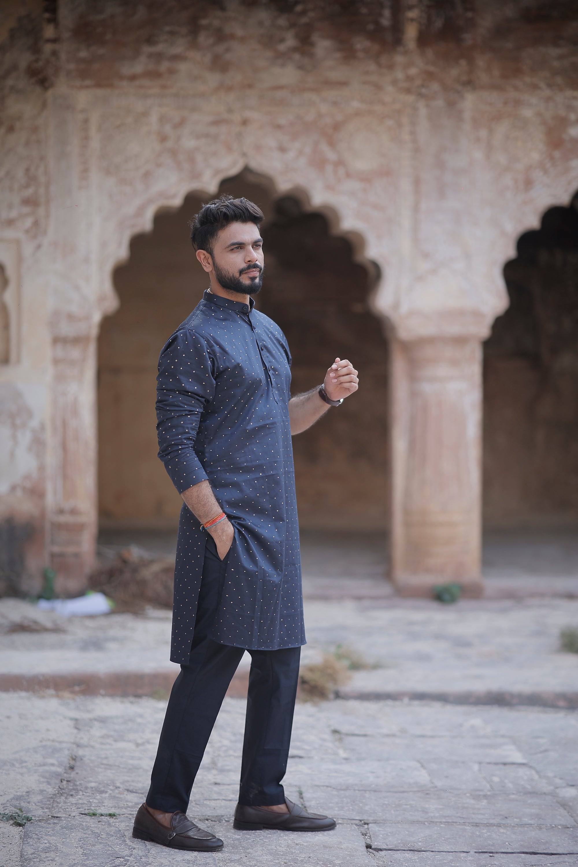 Mid Night Blue Kurta & Trouser Set