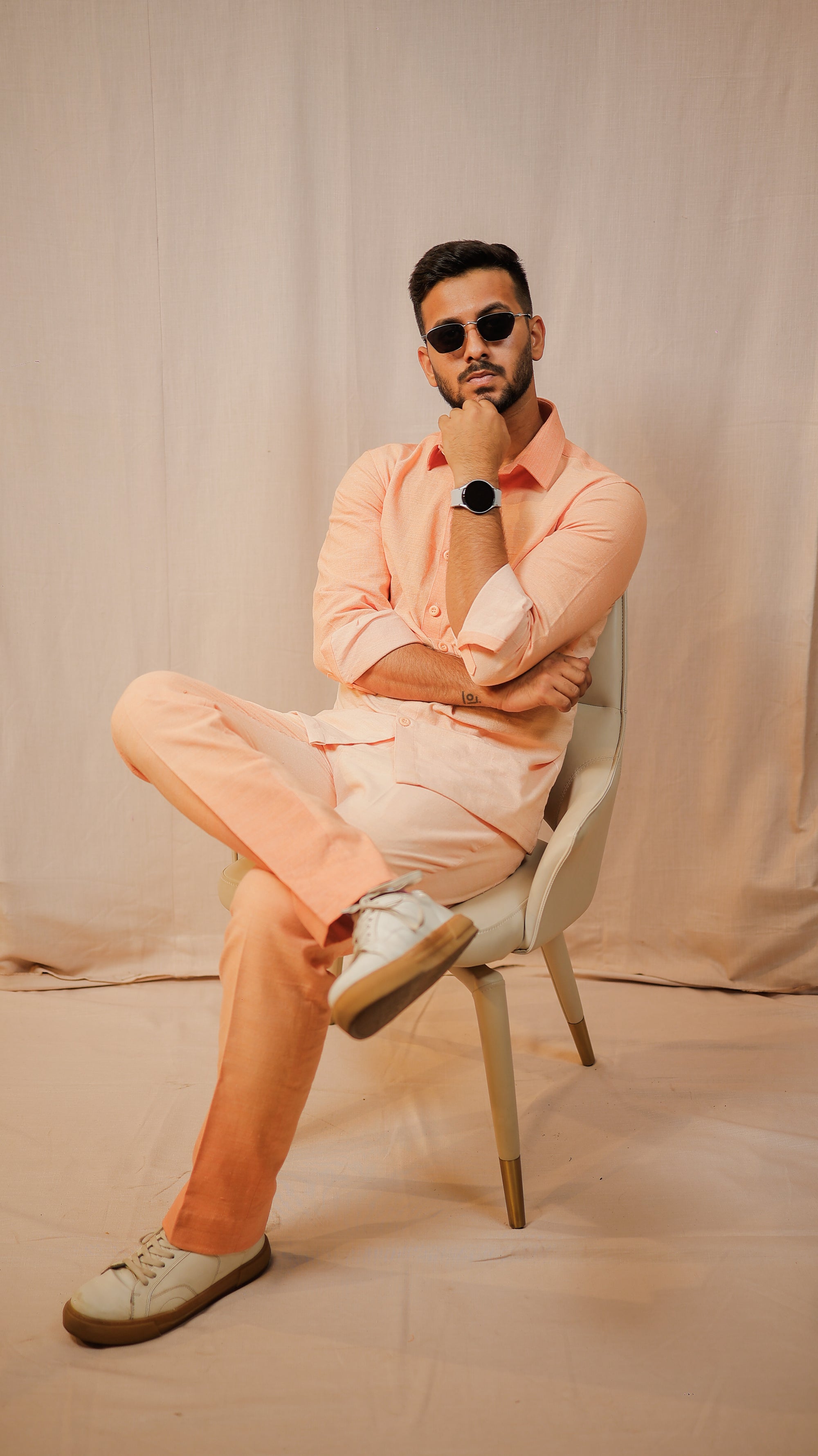 Peach Ombre Shirt and Pants Co-Ord set