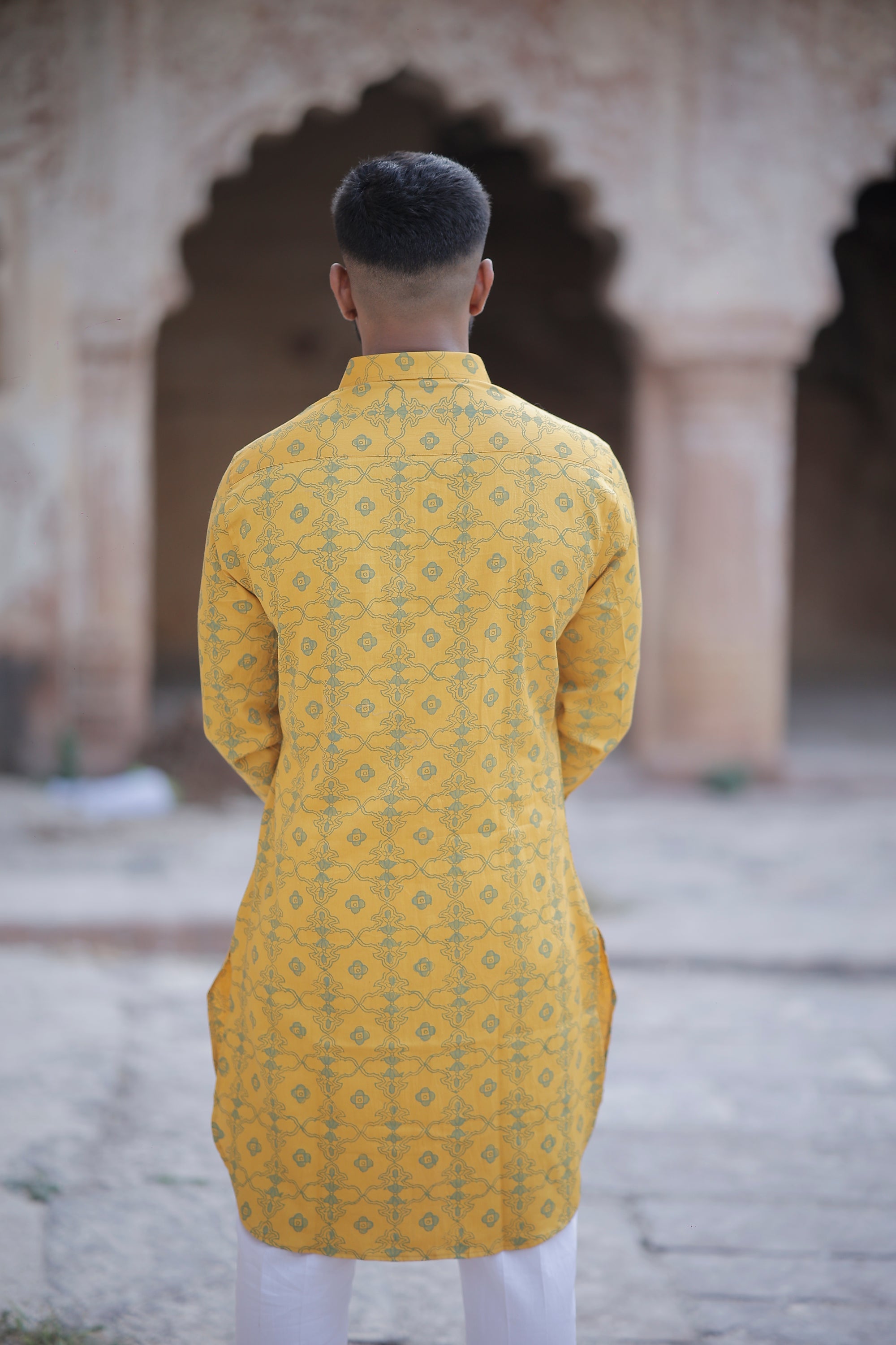 Mustard Yellow Pathani Kurta
